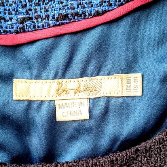 Boden Metallic Blue Tweed Wool Dress - Picture 5 of 7